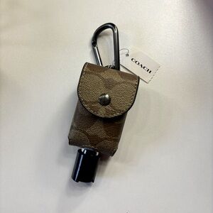 NWT Coach hand sanitizer holder keychain